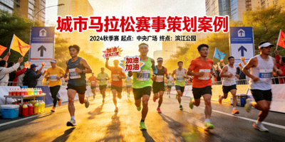 城市马拉松赛事策划案例 - 参赛者奔跑在街道上